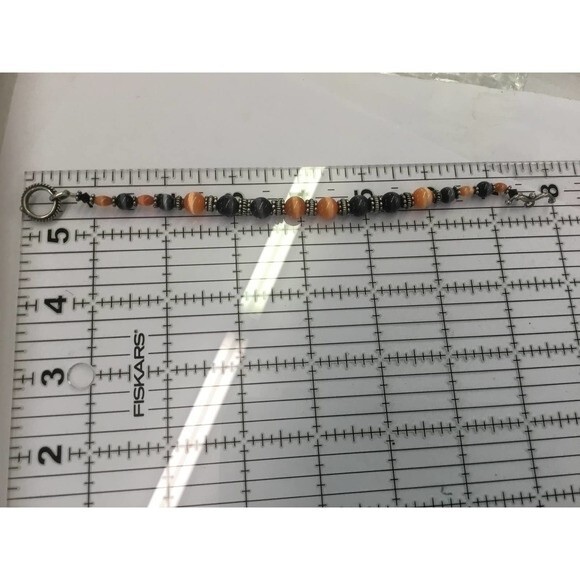 Orange and Black Bead Bracelet - Picture 3 of 3